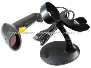 200 раз / сек Черный Автоматический 1D лазерный сканер штрих-кода с держателем