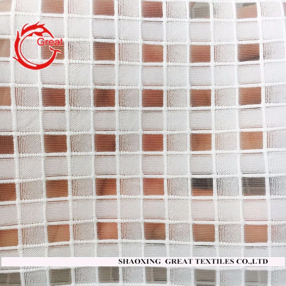 fashion design lace fabric small check organza fabric for women dresses