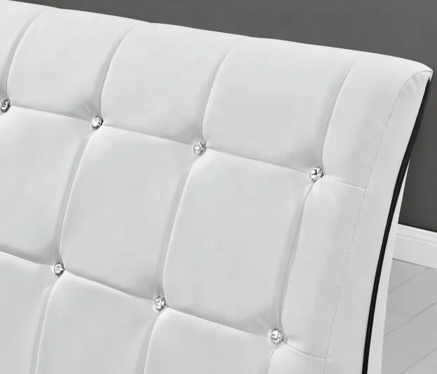 Willsoon bedroom furniture tufted Design faux leather Luxury bed Double wooden Bed Frame with LED Light camas king  headboard