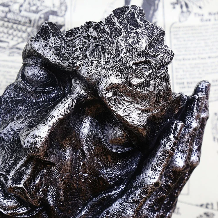 
Resin Crafts Silence is Gold People Statues Home Decor Sculptures Creative Decoration Thinker Abstract Art 