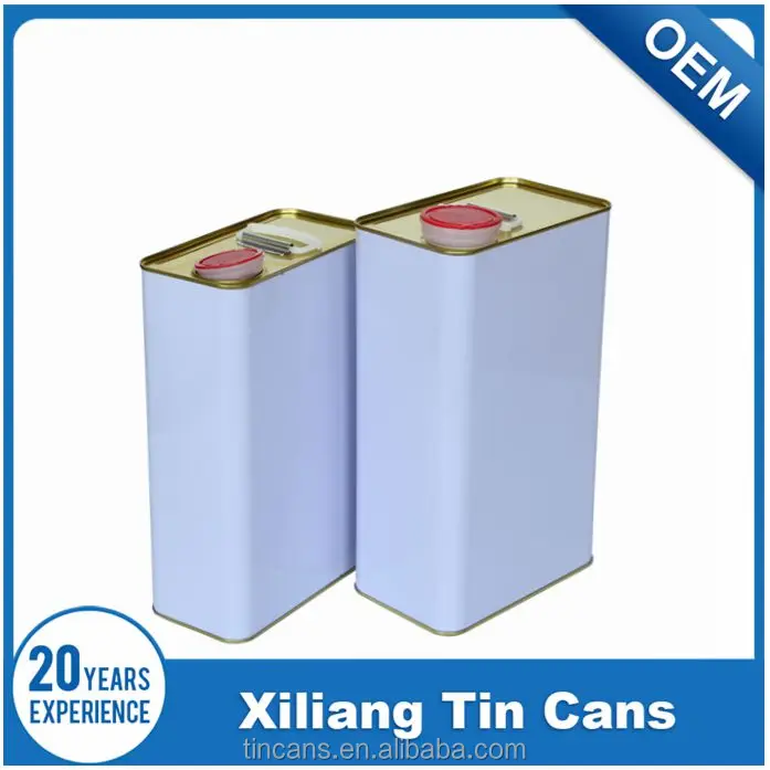 1 gallon rectangular tin can for glue ink latex, square clear paint tin can