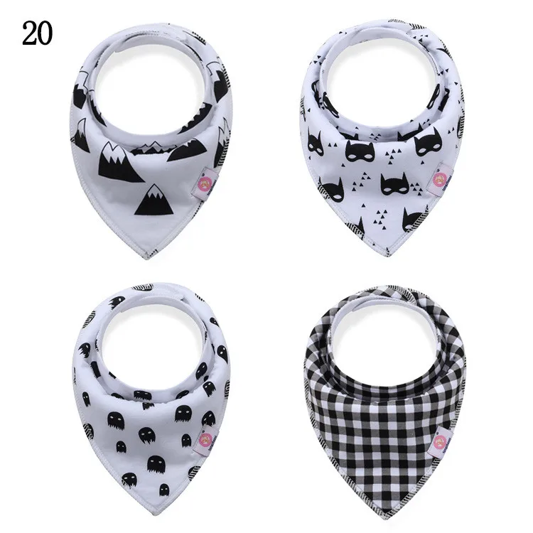 
Ratex Supply 4-Pack Teething Bib Stay-dry Infant Bibs Baby Cotton Bib 