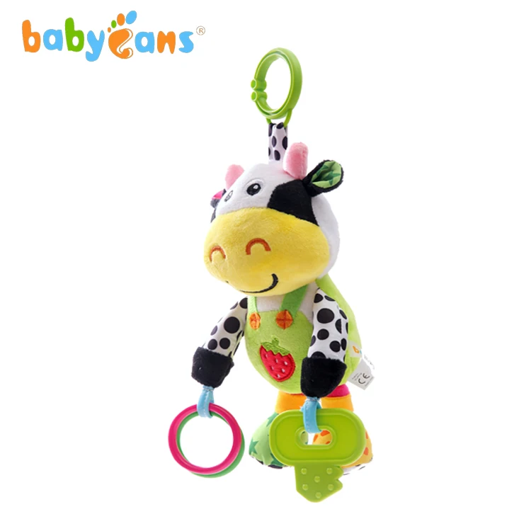 Hot Sale Cow Stuffed Plush Musical Toy Baby Soft Hanging Toys