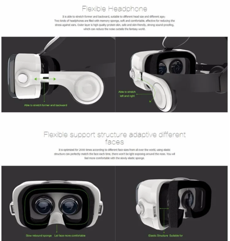 Cheap Price BOBO Z4 Game VR Glasses with Headphone 45mm Lens Virtual Reality Headset