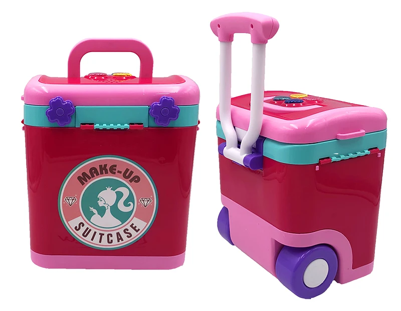 Fashion girls beautiful dresser pretend toys make-up set portable suitcase toy