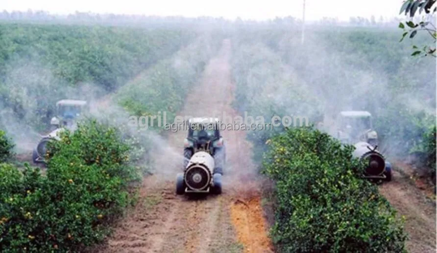 high efficient orchard fruit garden vineyard trailer 1500L boom tank air blast sprayer with Italy diaphragm pump