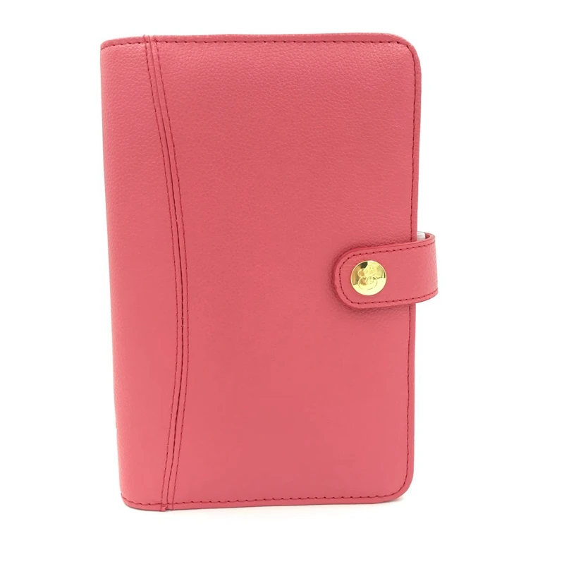 6 rings leather gold binder a4 a5 a6 a7 organizer planner with card holder