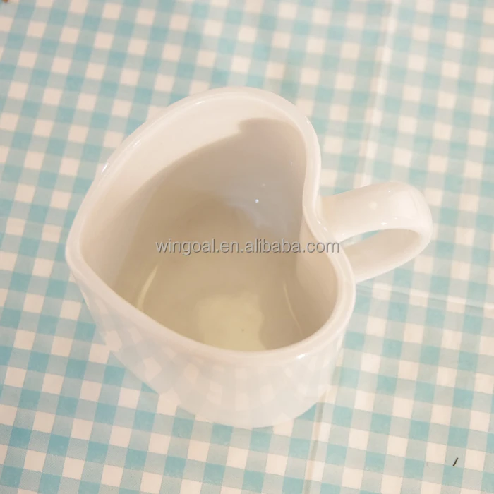 Ceramic heart shape coffee mug