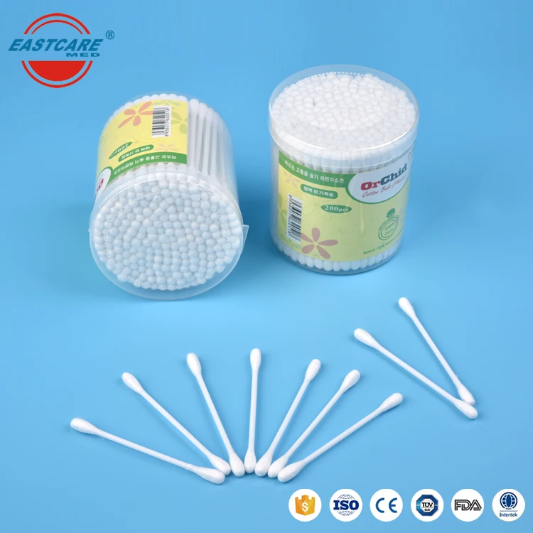 Стерилизованная Пластиковая Палочка для макияжа, двусторонние спиртовые ватные палочки, ватные палочки q-tips, белая палочка, ватные палочки из натурального хлопка