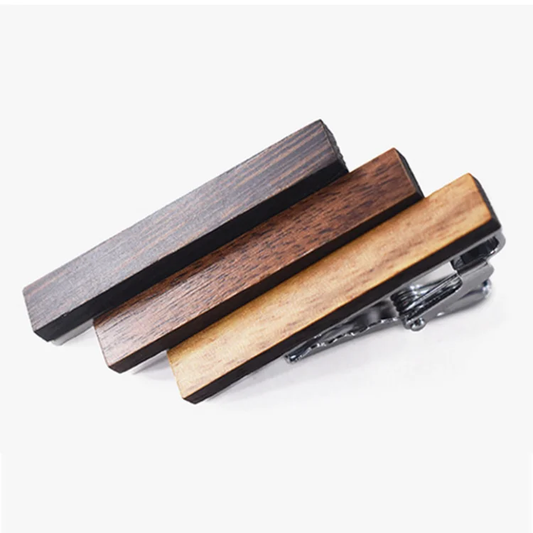 wooden cufflinks tie clip set with custom logo