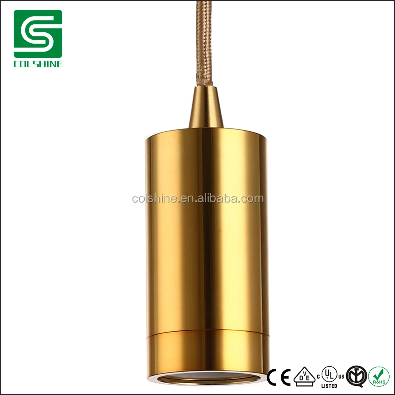 E27 Metal Pendant Lamp Holder with Ceiling Canopy and Textile Cable
