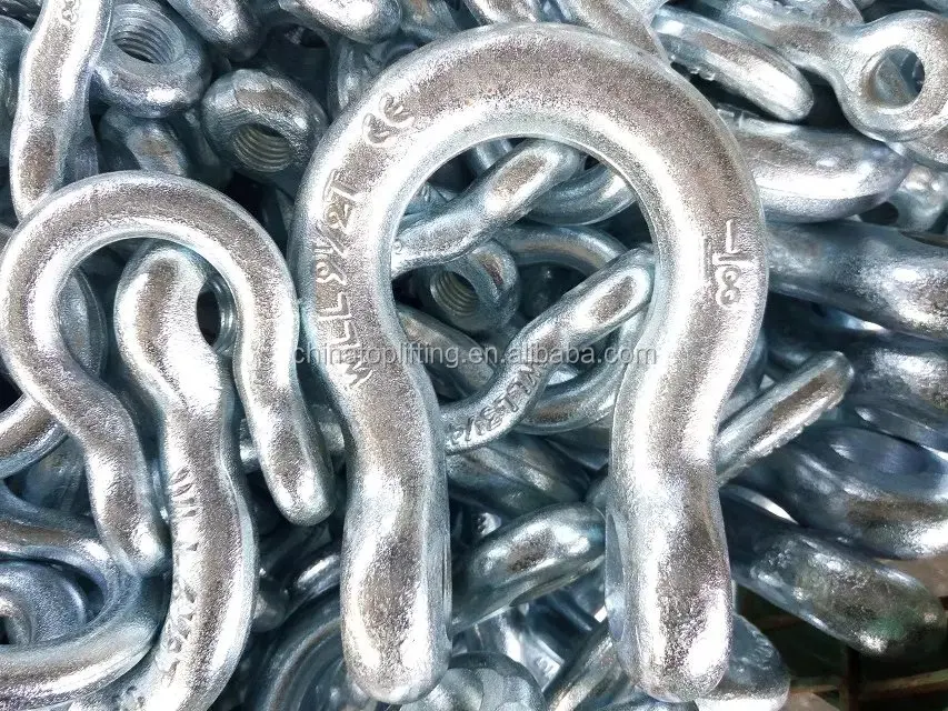 Manufacturer Standard Forged Galvanized Chain shackle/dee shackle with bolt