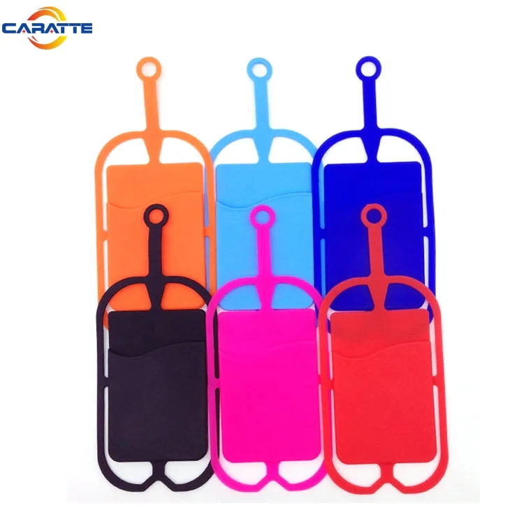 Guangdong elastic silicone rubber lanyard cell phone holder with card holder