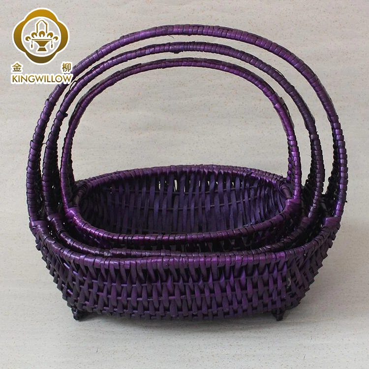 Pure handmade basket wicker gift basket with handle