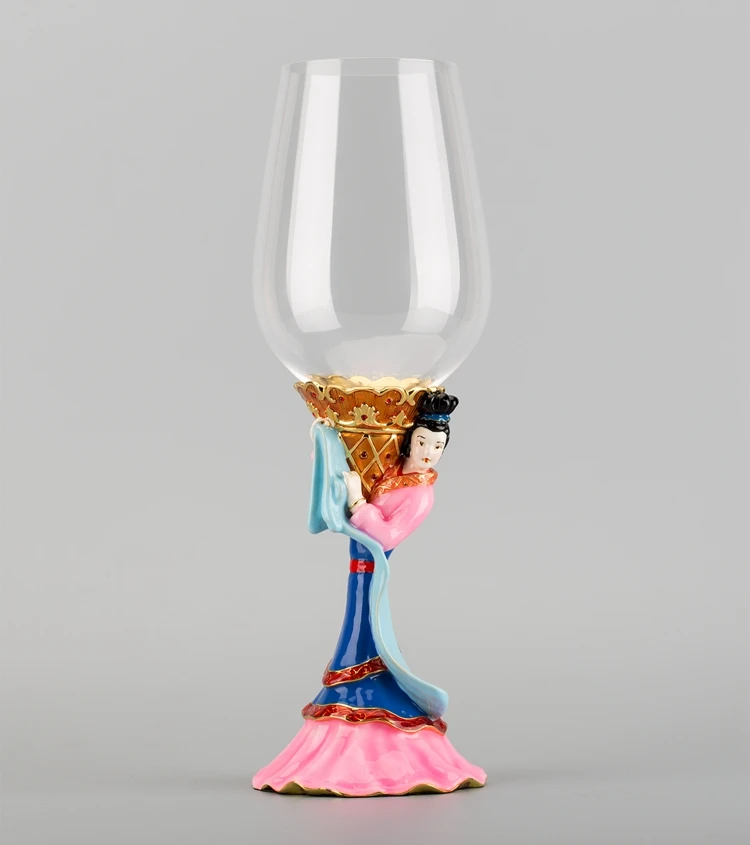 
High quality decoration Chinese four beauty acrylic champagne red wine glass 