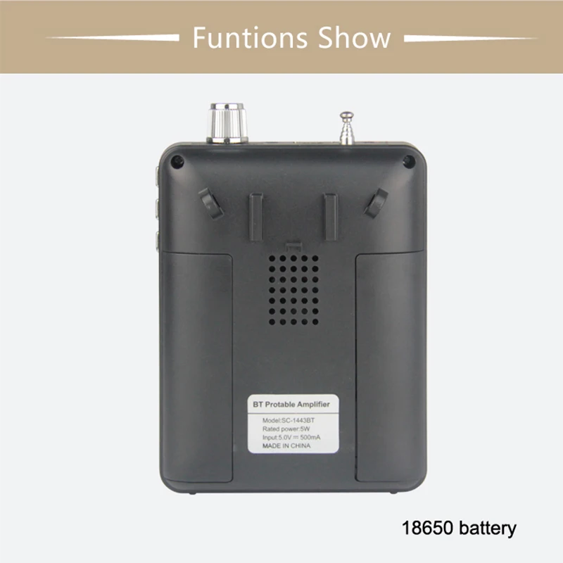 Wireless Mini Amplification Portable Voice Amplifier with TF Card (K207BT)