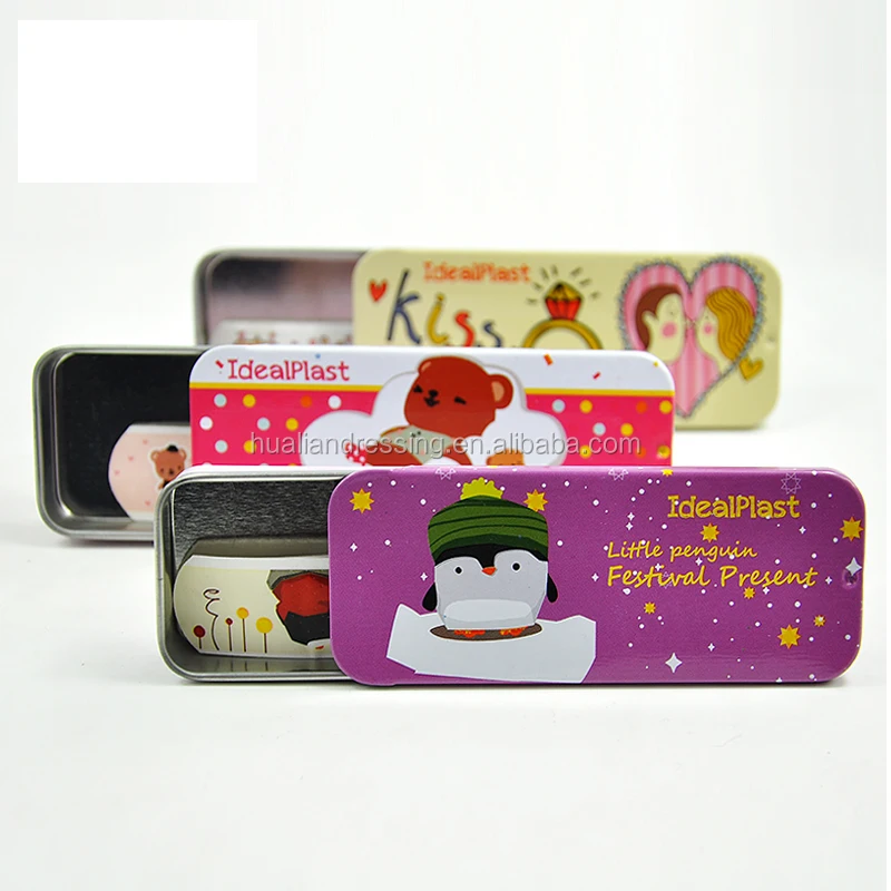 China Supplier Cartoon Medical Wound Plaster Bandage with Tin Box