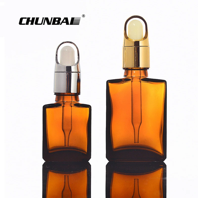 amber clear green rectangular glass bottle for smoking oil glass dropper bottle