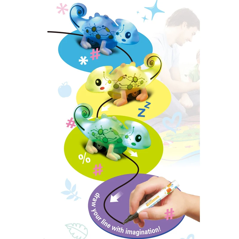 2018 Creative Toys Magic Inductive Chameleon Follow Trail  Animal For Kids