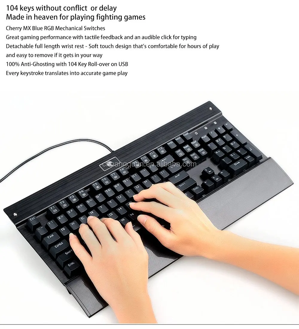 z-77 Professional white backlit 104 buttons computer gaming mechanical keyboard