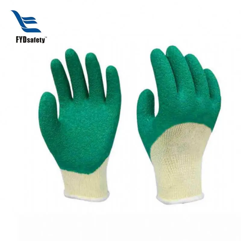 China Black Wrinkle Cut Resistant Cotton Latexed Coated Gloves