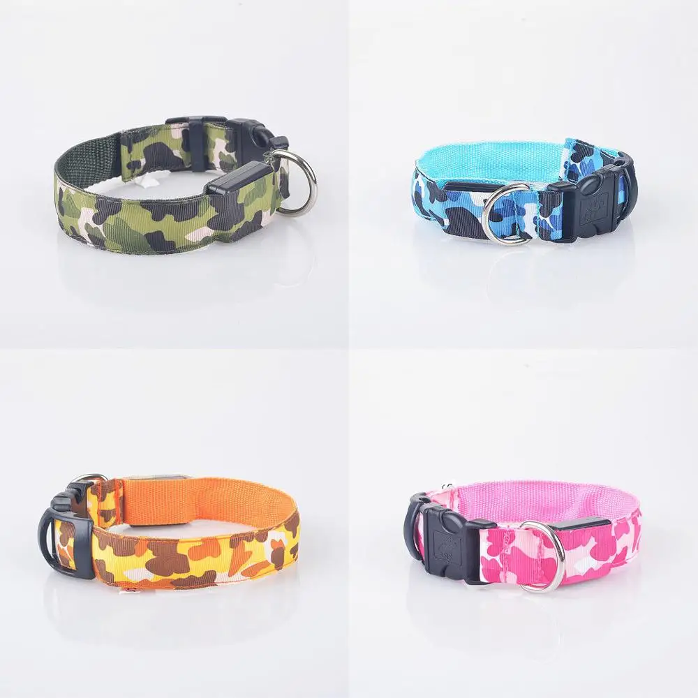 Wholesale OEM Manufacture Leading Blazin Safety Led  Pet Dog Collar Glow Luminous Flashing Lights Neck Strap