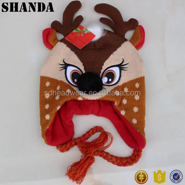 knit acrylic baby hat, baby funky knitted hat, knitted baby christmas hat