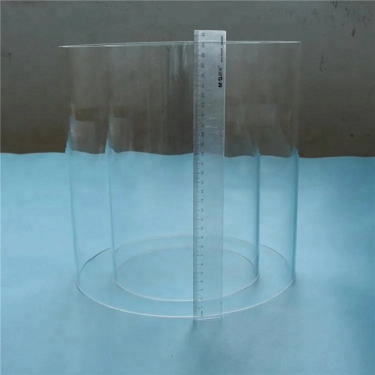 200mm Diameter 5mm wall thickness large diameter quartz glass cylinder
