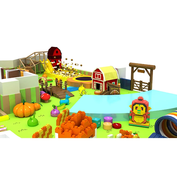 Commercial climbing blocks ball pit large kids adult kids play game  exciting slides softplay indoor playgrounds