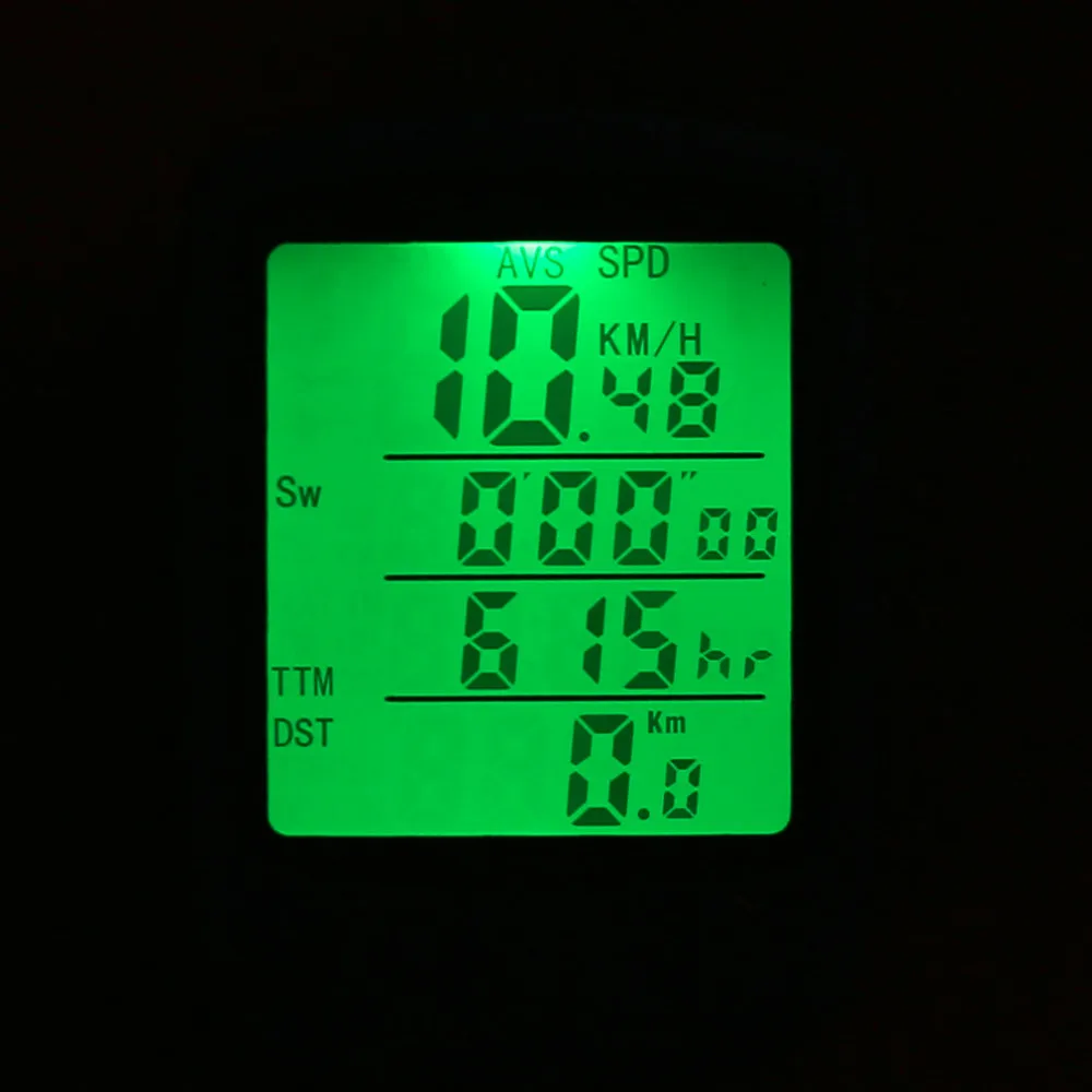 Waterproof LCD Display Cycling Bike Bicycle Computer Odometer Speedometer with Green Backlight
