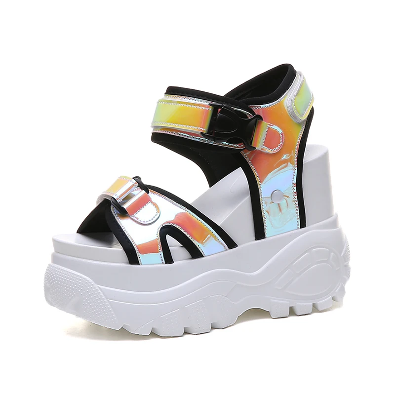 
Fashion breathable 17cm platform shoes casual sandals for women High heels Pretty Ladies Shoe Slippers 