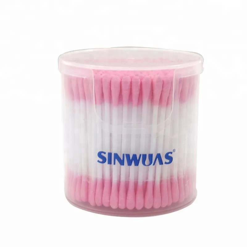 Toughness mild double pure cotton innoxious color cotton plastic stick cotton swab