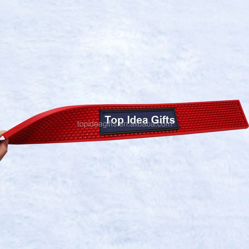 3D Rectangle soft pvc bar mats with 3D colorful embossed logo for beer bar Factory