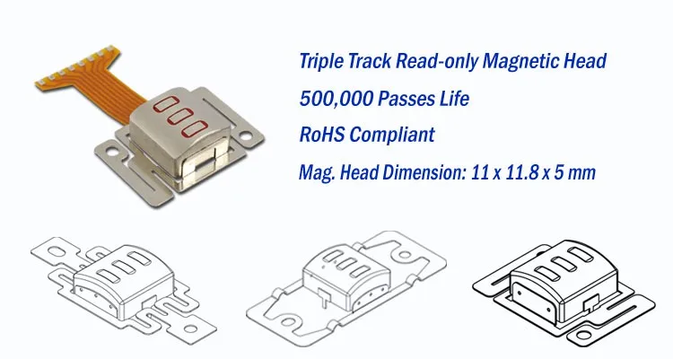 OEM 3 Track MSR encrypted mini magnetic head
