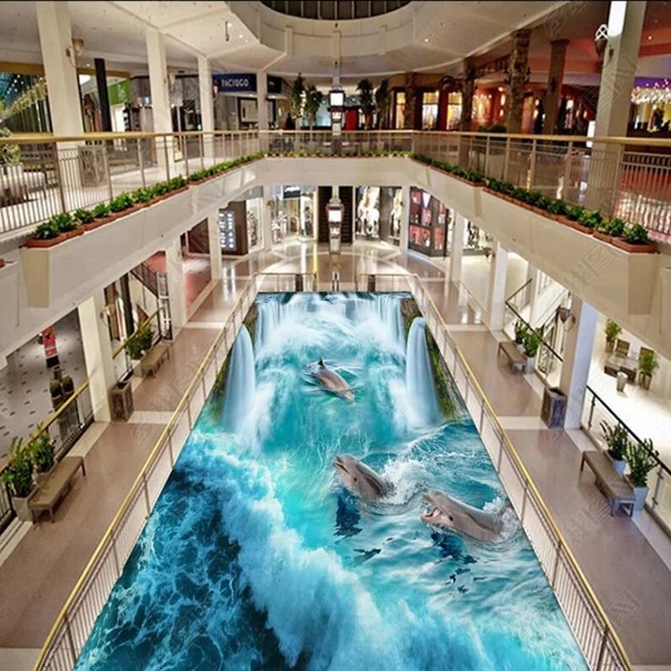 ZHIHAI Modern Indoor Parquet PVC Film Floor Covering Print Floor Customize The Design and Size Eco Friendly Waterproof Roll Tube