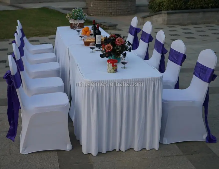 
Burgundy Polyester DIY Table Skirt for Outdoor Wedding Party Dining Table Setting Decoration 