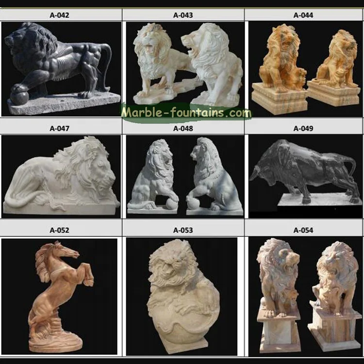 Hand Carving Stone Garden Outdoor Sleeping Lion Statue