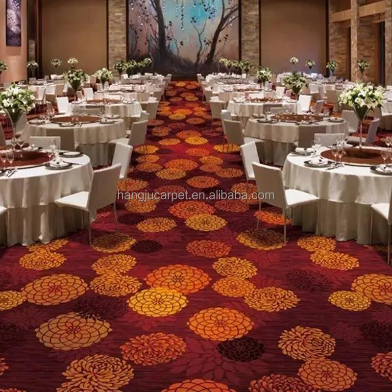 Hotel Nylon Printed Red Ballroom and Restaurant Stocks Carpet MH-1007