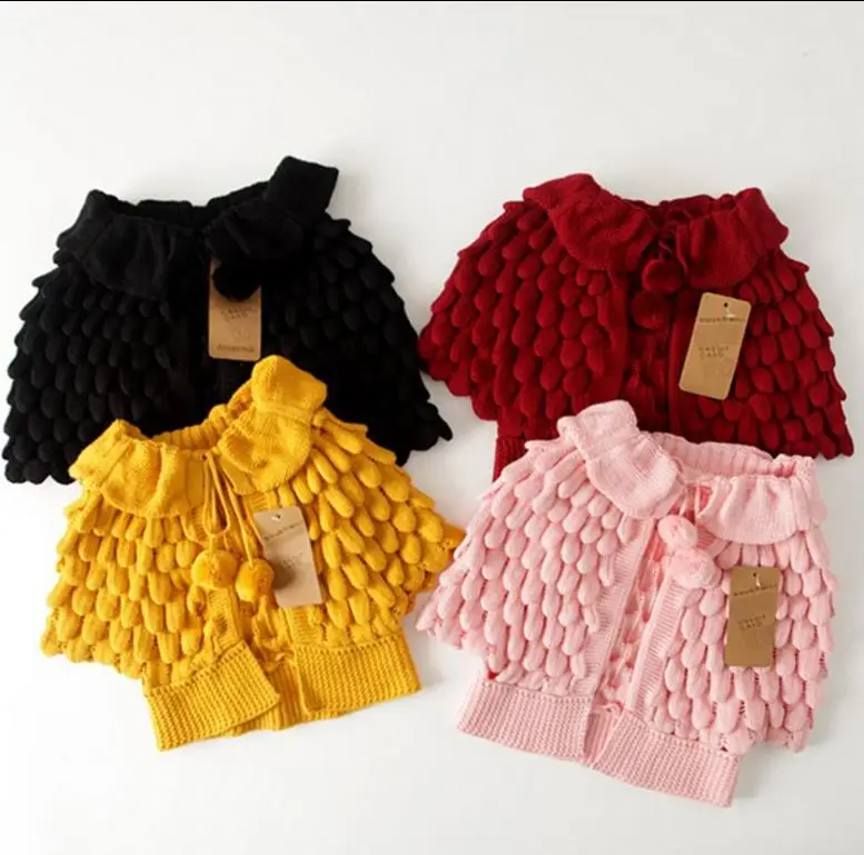 
S10063B Spring and autumn hollowed-out knitted girls sweater 