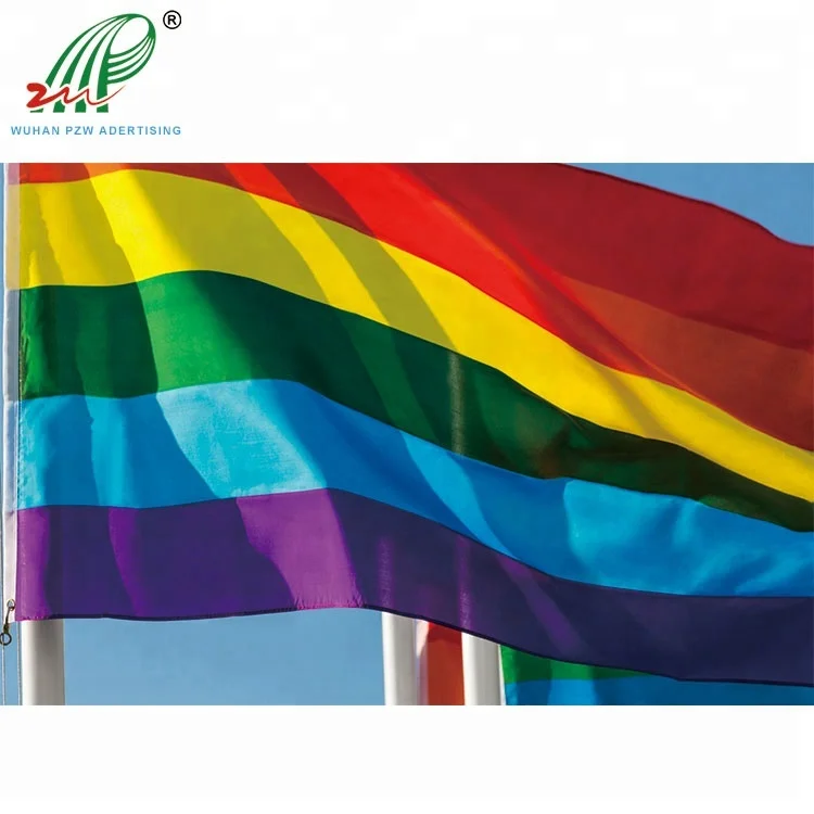 Wholesale 3x5 Polyester Peace Flag, LGBT Lesbian Rainbow Gay Pride Flag