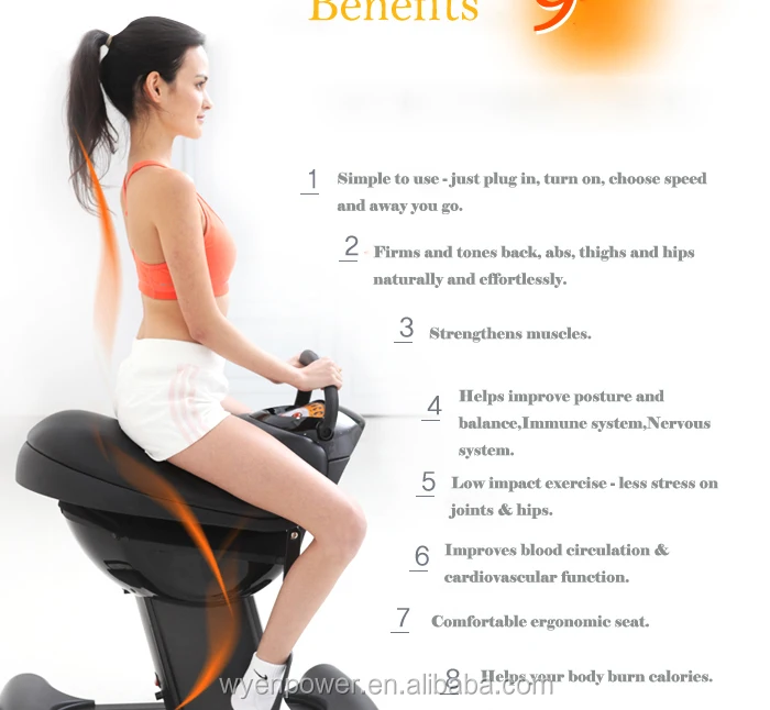 Horse Riding Plateforme Oscillante /horse Riding Exercise Machine Vibration Plate Steel Plastic PU Skin Saddle Size: 68*38CM