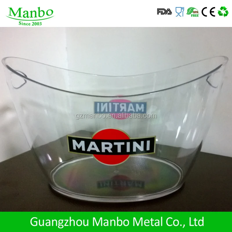 
Eco friendly Food Grade Transparent Color Acrylic Double Wall Plastic Ice Bucket 
