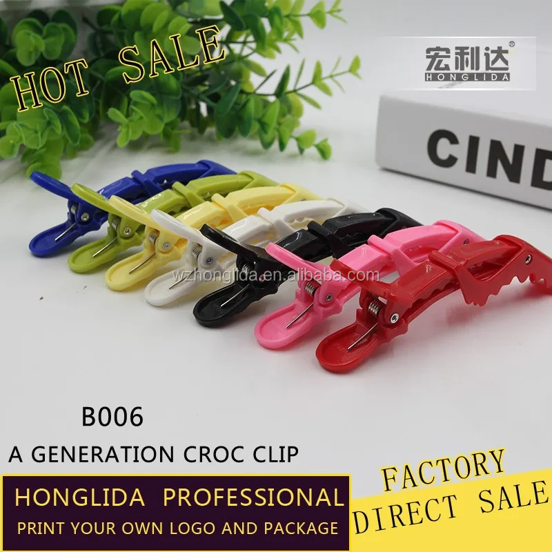 Wholesale color plastic high quality alligator hair clips