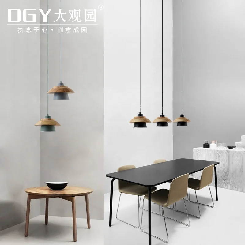 pink yellow blue green multi wood ceiling pendant lighting lamp for dinning room