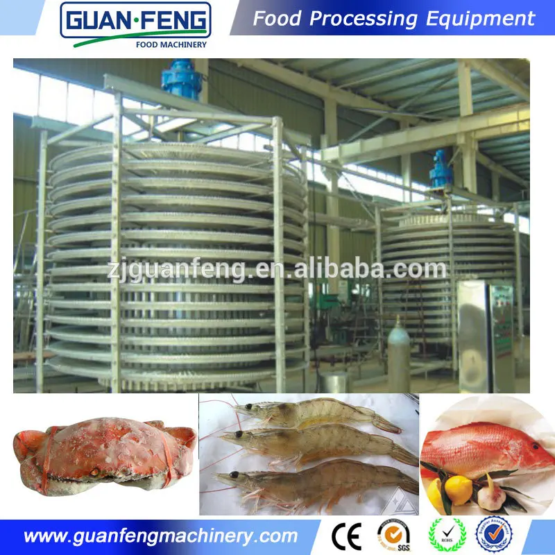 Frozen Shrimp Machine Spiral IQF Individual Quick Freezing Freezer