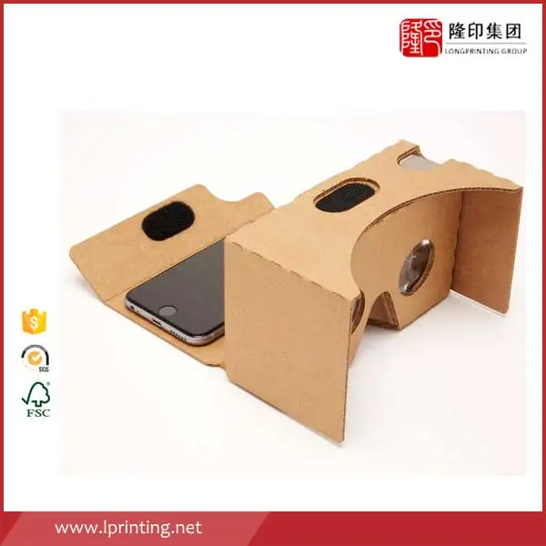 Картонная коробка виртуальной реальности с бесплатным дизайном 3D vr box google