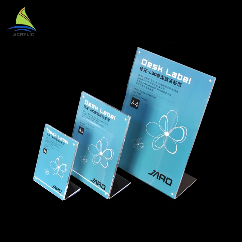 Customized Acrylic Table Number Holder Menu Display Holder Wood Base Acrylic Stand Holder