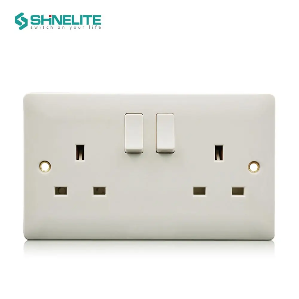 BS 13amp 1 Gang Switched Socket ,Single Pole With Neon