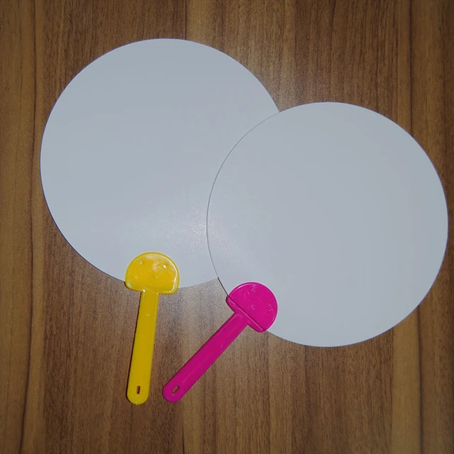 
pp plastic paper blank hand fan 