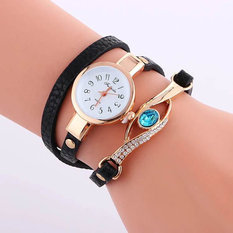 Gem-encrusted Bracelet Watch European And American Top Selling Ladies Watch Time Zone Quartz Watch